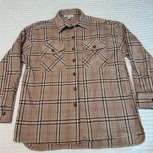 She + Sky Brown Plaid Casual Button-Down Shirt